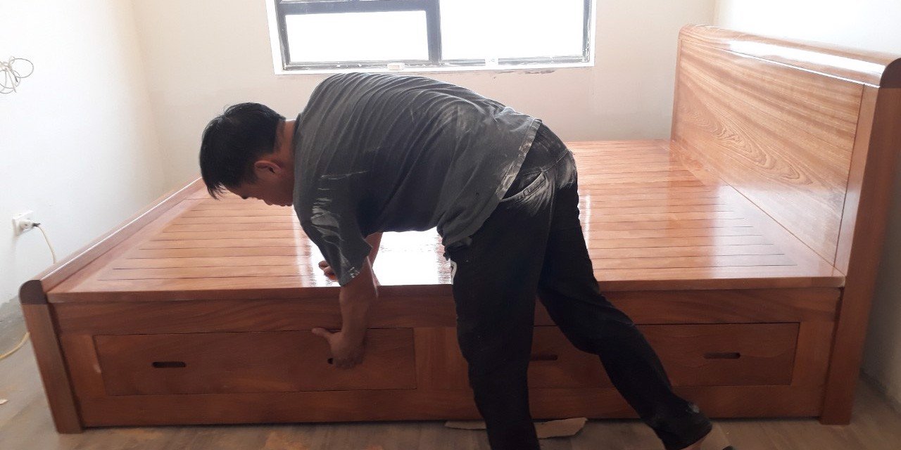 Giường Ngủ Gỗ Xoan đào Ngăn Kéo Dạt Phản