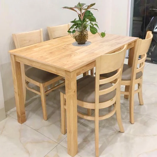Bộ bàn ăn cabin 4 ghế gỗ cao su