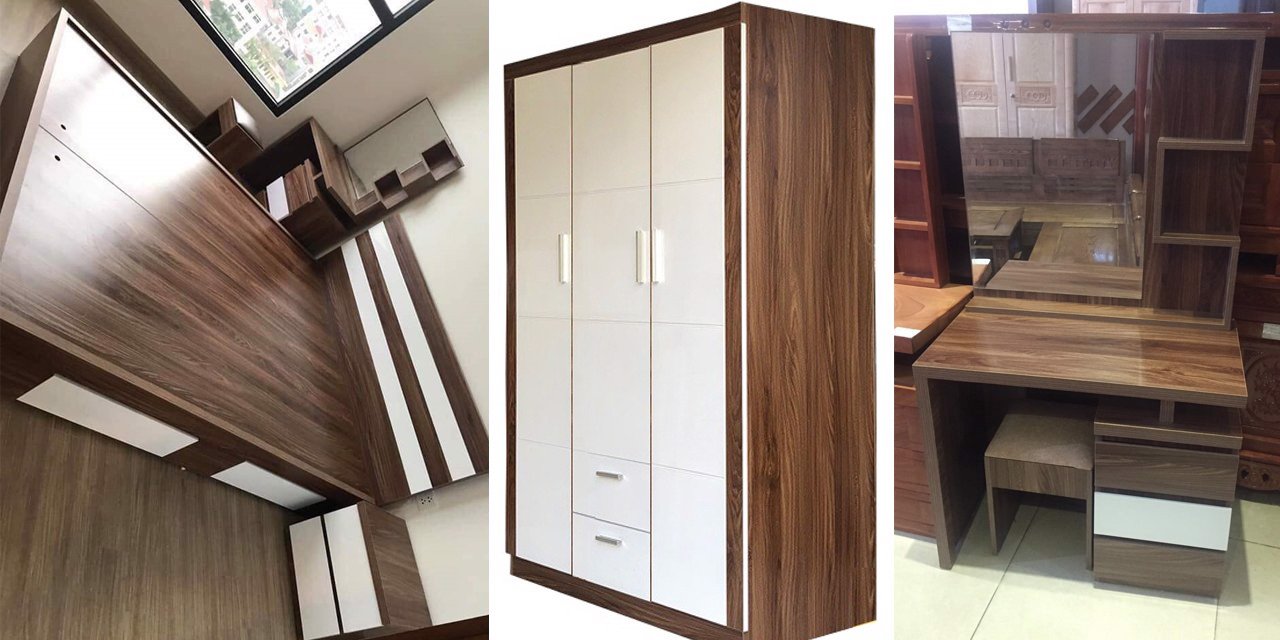 Combo-bộ Nội Thất Phòng Ngủ Gỗ Công Nghiệp Melamine