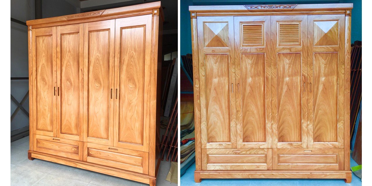 Tủ Quần áo Gỗ Gõ đỏ