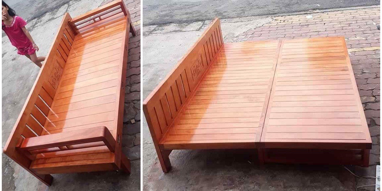 Giường Gấp, Trường Kỷ Gỗ Xoan đào Lào