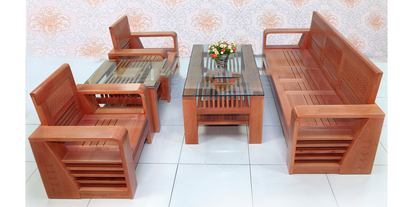 Sofa-salon-bàn Ghế Phòng Khách Gỗ Sồi Nan Cót
